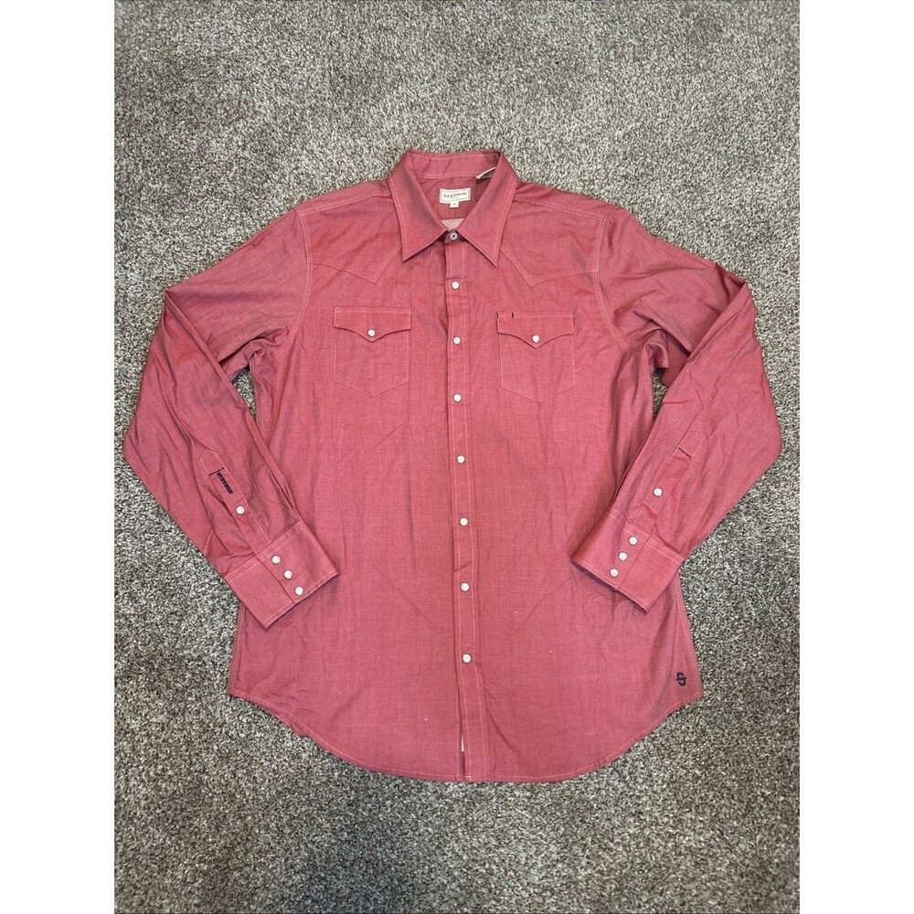 Stetson Pearl Snap Western Shirt Long Sleeve Size XL Red